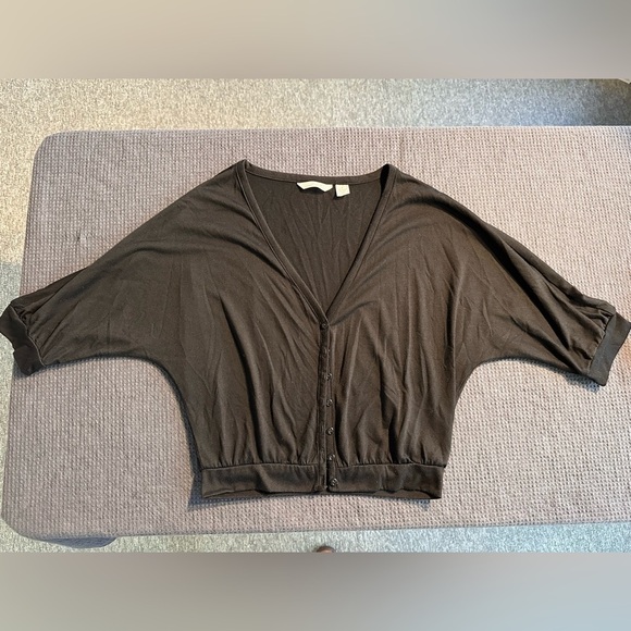 🎉Derek Heart Black Cotton Shrug Style Cardigan Button Down Size Small - Picture 7 of 9